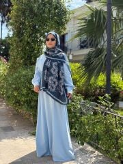 İPEK CUPRA ELBİSE BEBE MAVİ