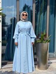 İPEK CUPRA ELBİSE BEBE MAVİ