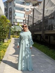 İPEK CUPRA ELBİSE MİNT