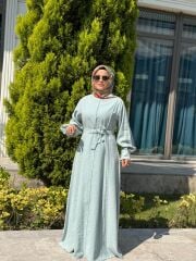 İPEK CUPRA ELBİSE MİNT