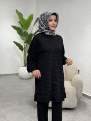 ESRA DAĞLIOĞLU TAŞLI TAKIM SİYAH
