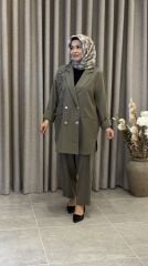 TIĞ TRİKO CUPRA TAŞLI CEKETLİ TAKIM YEŞİL