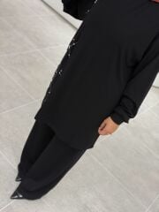 ESRA DAĞLIOĞLU TAŞLI TAKIM SİYAH