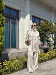 BEJ BEYAZ PUANTİYELİ TAKIM