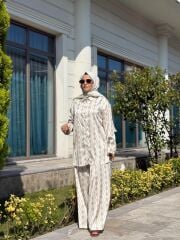 BEJ BEYAZ PUANTİYELİ TAKIM