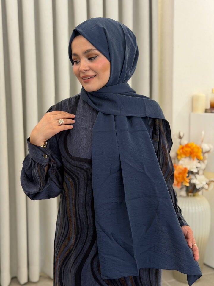 BENETTON VİSCON ŞAL KOLEKSİYONU LACİVERT