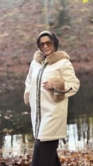 TIĞ TRİKO YILAN DERİSİ GARNİLİ DUBLE SÜET KÜRK KABAN