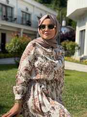 SATEN ELBİSE MOCHA