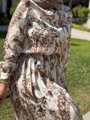 SATEN ELBİSE MOCHA