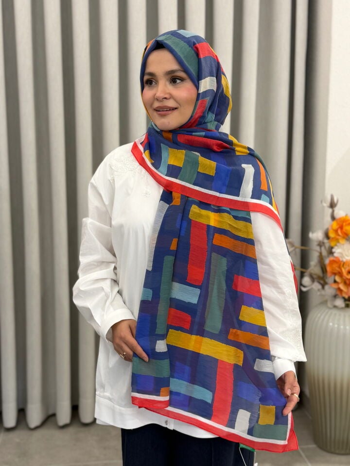 BENETTON VİSCON ŞAL KOLEKSİYONU İNDİGO