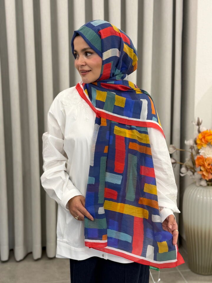 BENETTON VİSCON ŞAL KOLEKSİYONU İNDİGO