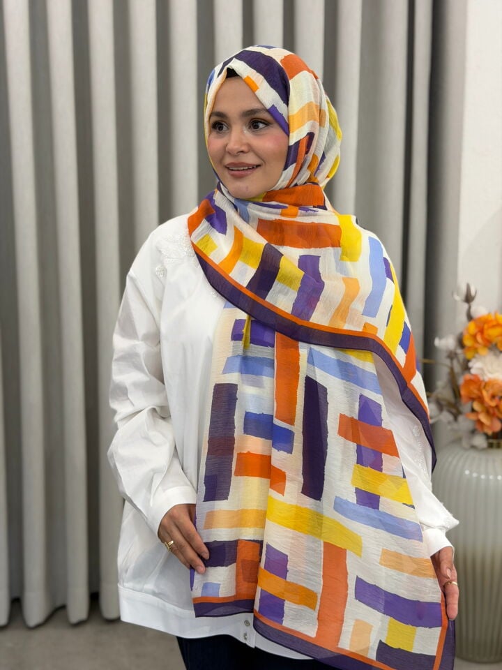 BENETTON VİSCON ŞAL KOLEKSİYONU LACİVERT