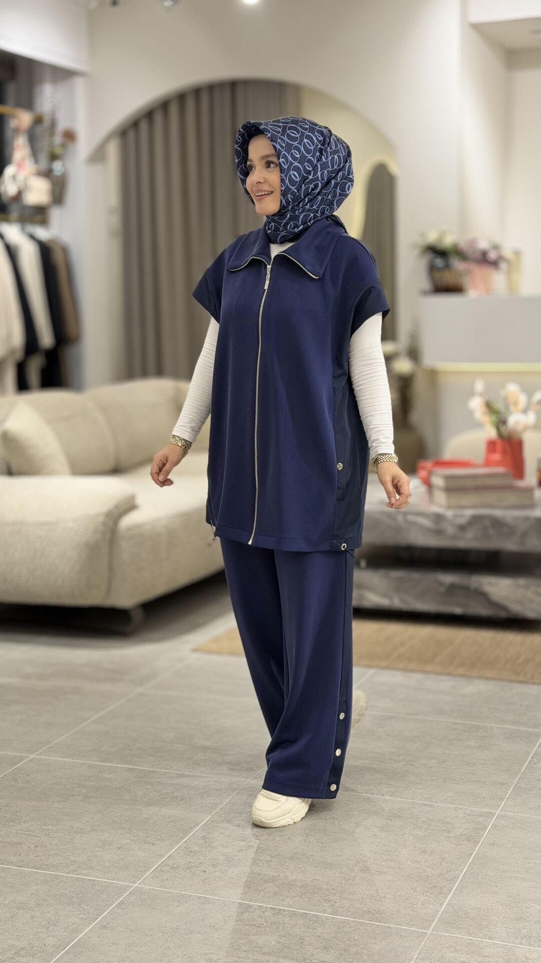 TIĞ TRİKO OYSHO KUMAŞ YELEKLİ TAKIM LACİVERT