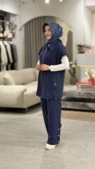 TIĞ TRİKO OYSHO KUMAŞ YELEKLİ TAKIM LACİVERT