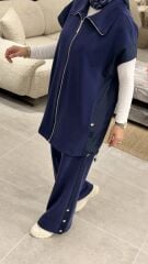 TIĞ TRİKO OYSHO KUMAŞ YELEKLİ TAKIM LACİVERT