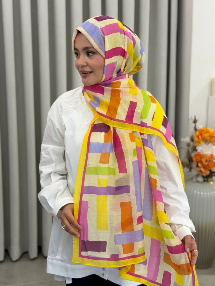 BENETTON VİSCON ŞAL KOLEKSİYONU HARDAL
