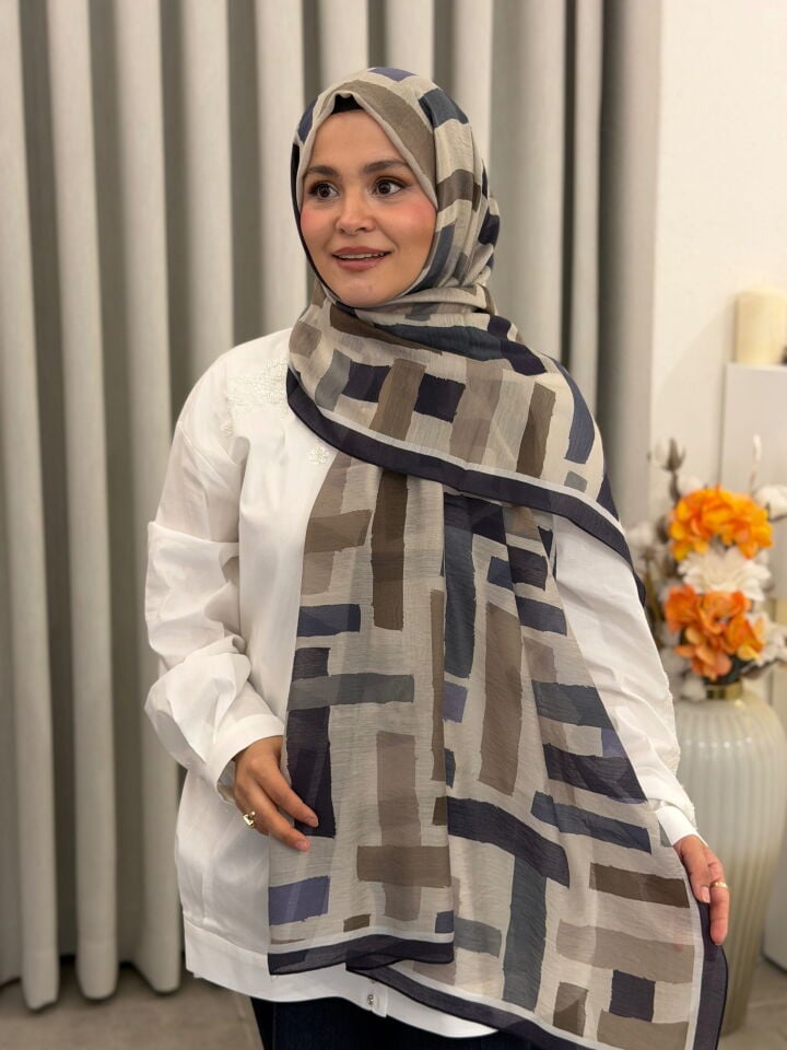 BENETTON VİSCON ŞAL KOLEKSİYONU FÜME