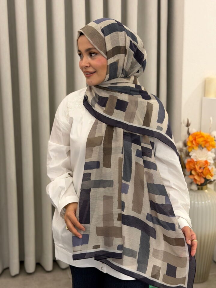 BENETTON VİSCON ŞAL KOLEKSİYONU FÜME