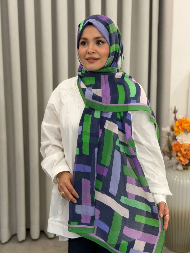 BENETTON VİSCON ŞAL KOLEKSİYONU YEŞİL
