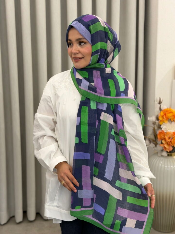 BENETTON VİSCON ŞAL KOLEKSİYONU YEŞİL