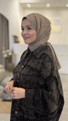 LYOCELL PAMUKLU ŞAL ARMANDA KOYU VİZON