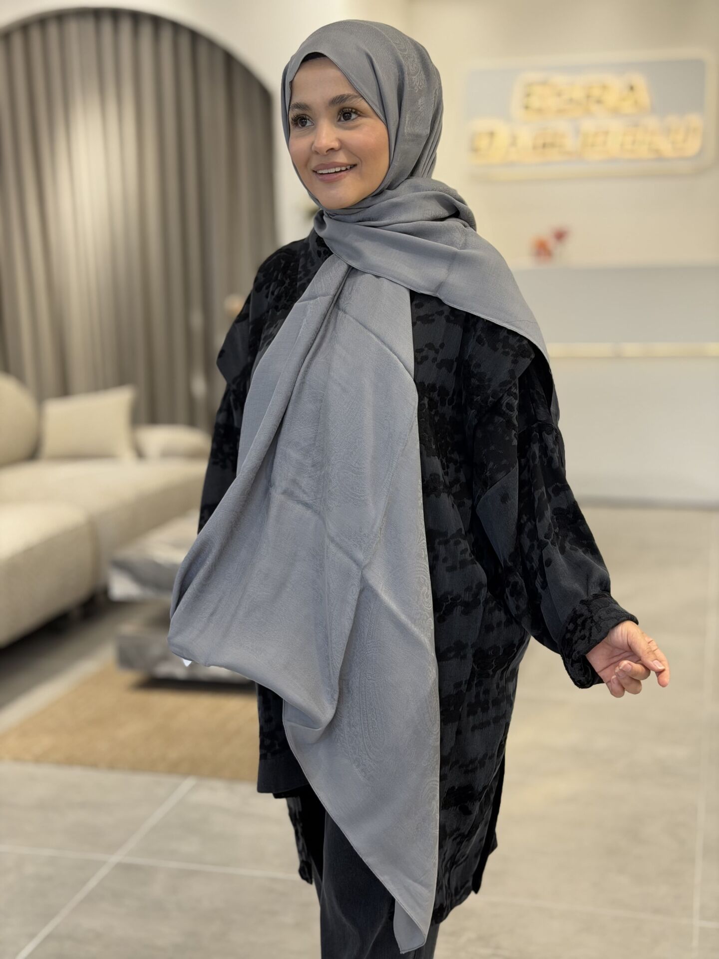 LYOCELL PAMUKLU ŞAL ARMANDA GRİ