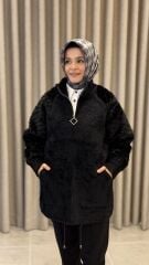 TIĞ TRİKO ÖRGÜ DETAYLI FERMUARLI HIRKA