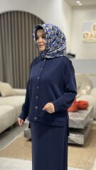 TIĞ TRİKO OYSHO KUMAŞ ETEKLİ TAKIM LACİVERT