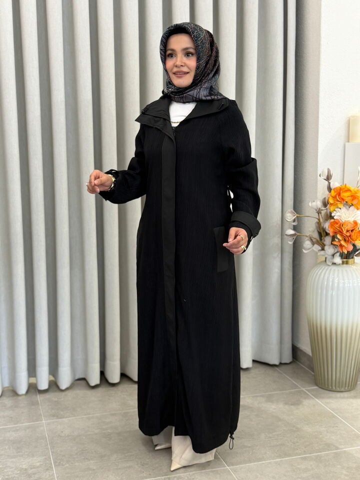 ARMİNE TREND PARAŞÜT KUMAŞ DETAYLI GİY-ÇIK SİYAH
