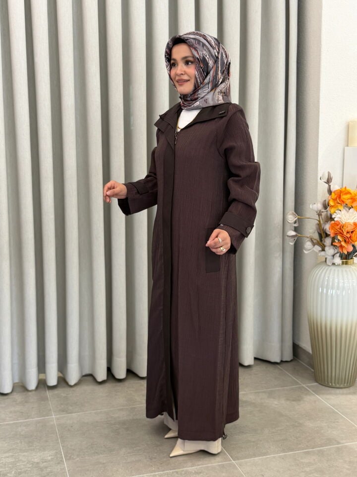 ARMİNE TREND PARAŞÜT KUMAŞ DETAYLI GİY-ÇIK KAHVERENGİ