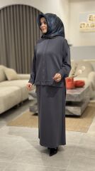 TIĞ TRİKO OYSHO KUMAŞ ETEKLİ TAKIM GRİ