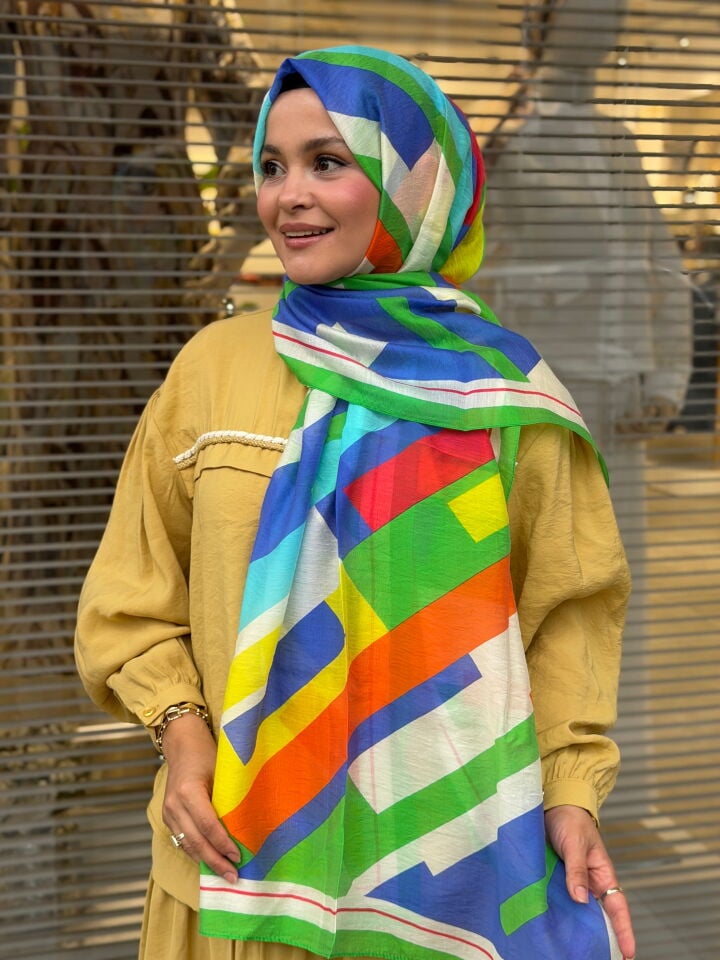 BENETTON VİSCON ŞAL KOLEKSİYONU YEŞİL