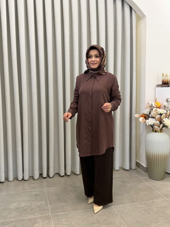 AYŞE AKAY KUMAŞ PANTOLON KAHVE