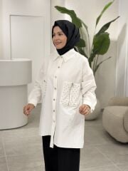 YAQA TASARIM OVERSİZE GÖMLEK BEYAZ