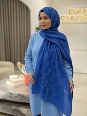 İMANNOOR DAMA DESEN NAİA ŞAL BLUE