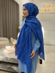 İMANNOOR DAMA DESEN NAİA ŞAL BLUE