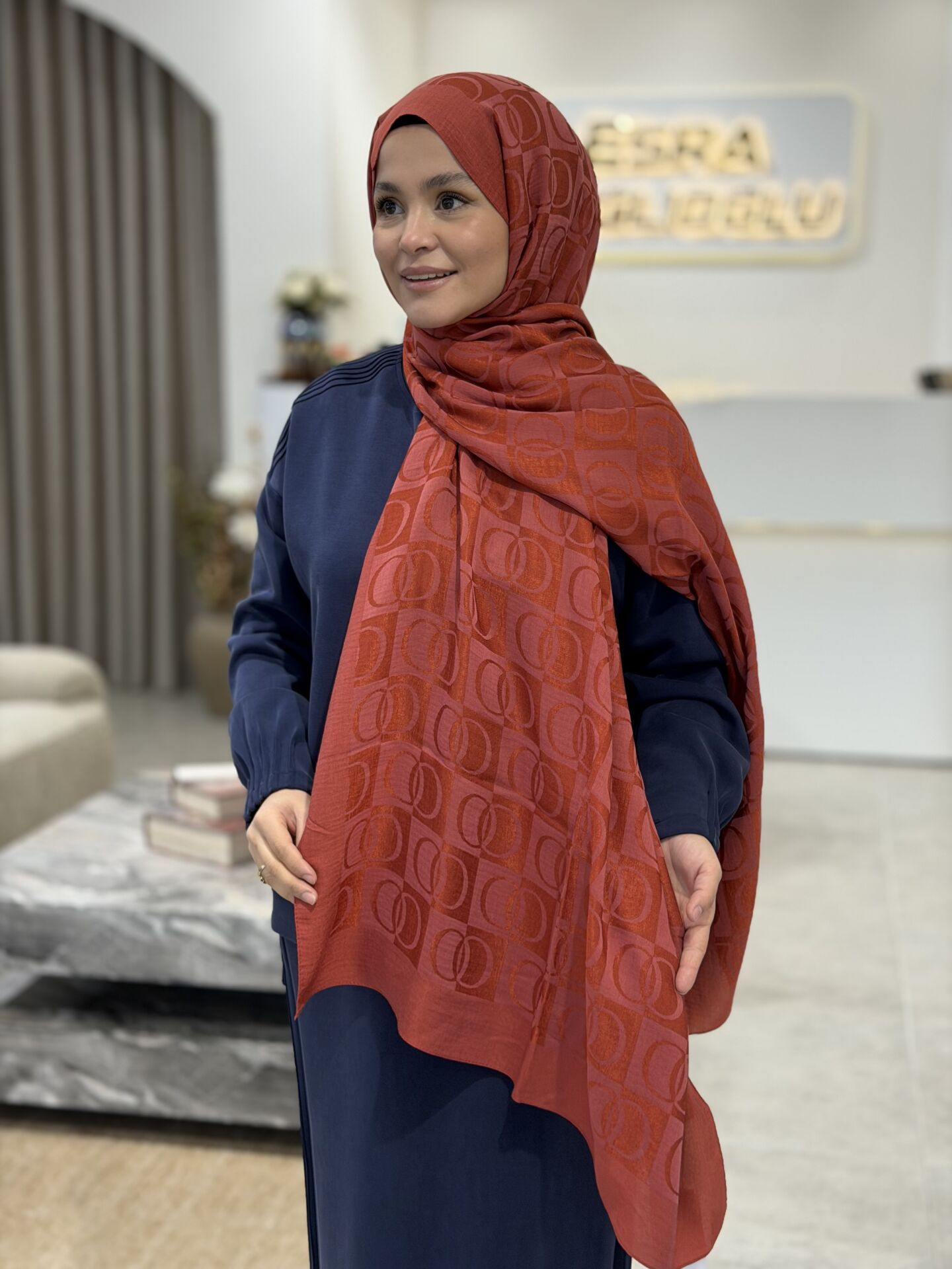 İMANNOOR DAMA DESEN NAİA ŞAL KİREMİT