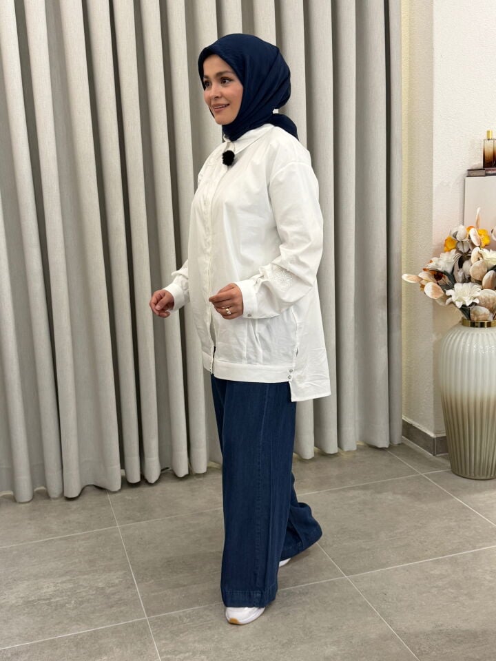AYŞE AKAY TENCEL KOT PANTOLON LACİVERT