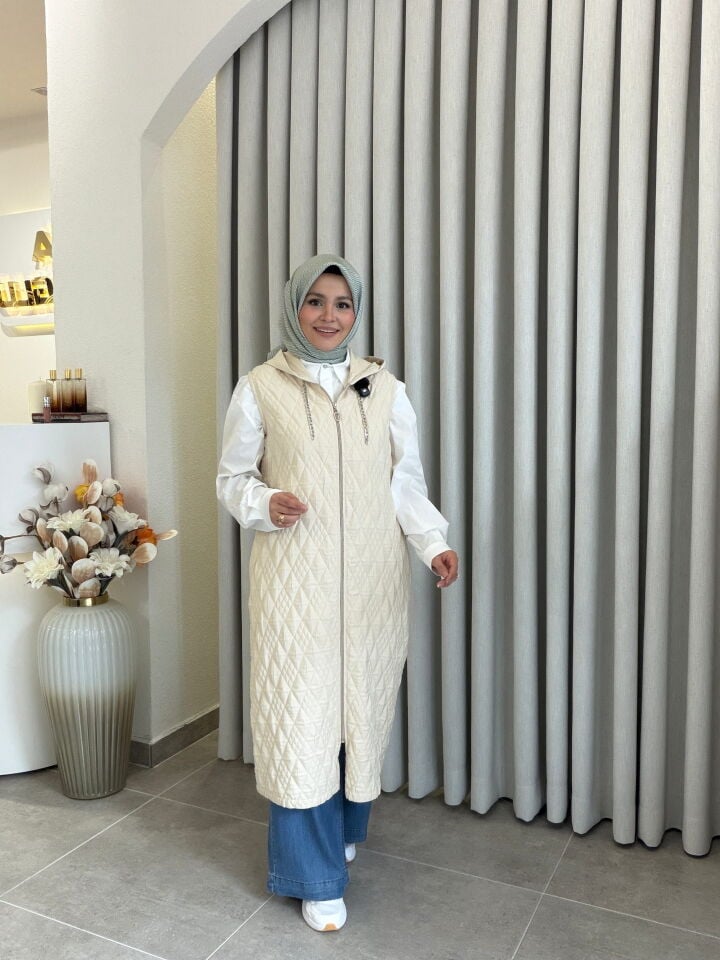 KADO KAPİTONE YELEK KREM