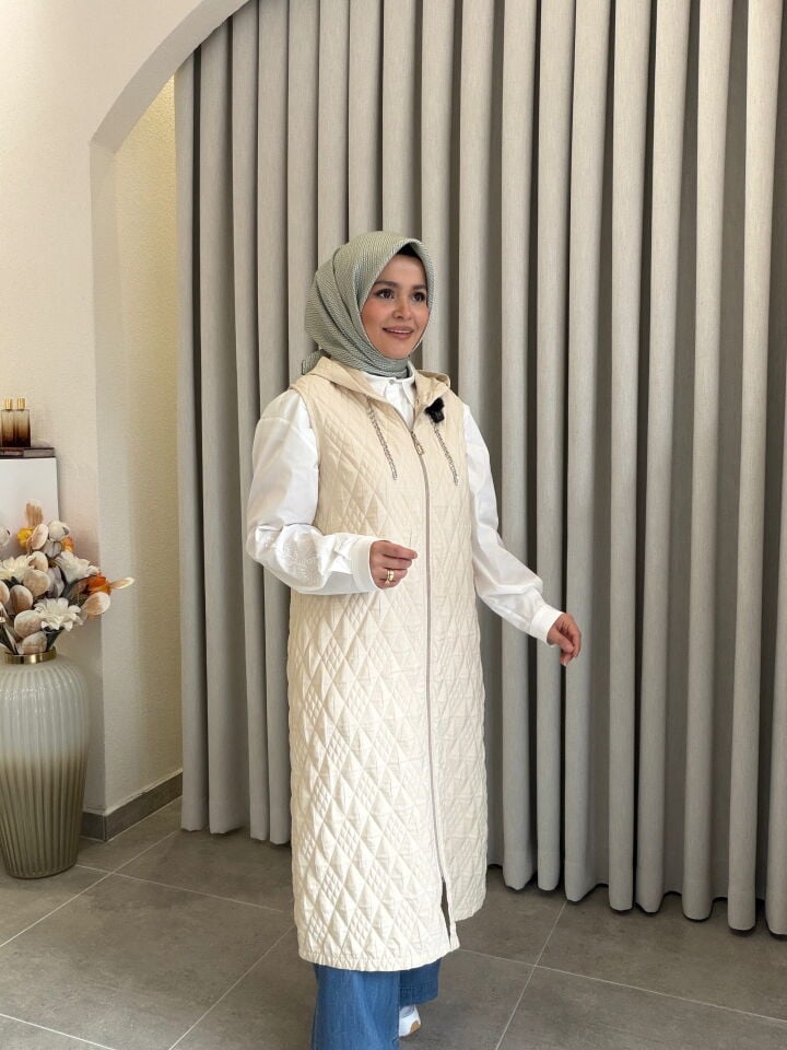 KADO KAPİTONE YELEK KREM