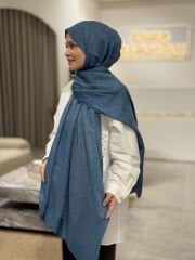 İMANNOOR ZİNCİR DESEN JAKAR DÜZ ŞAL PETROL