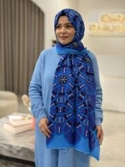 İMANNOOR FLOŞ VİSKON ŞAL LACİVERT