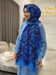 İMANNOOR FLOŞ VİSKON ŞAL LACİVERT