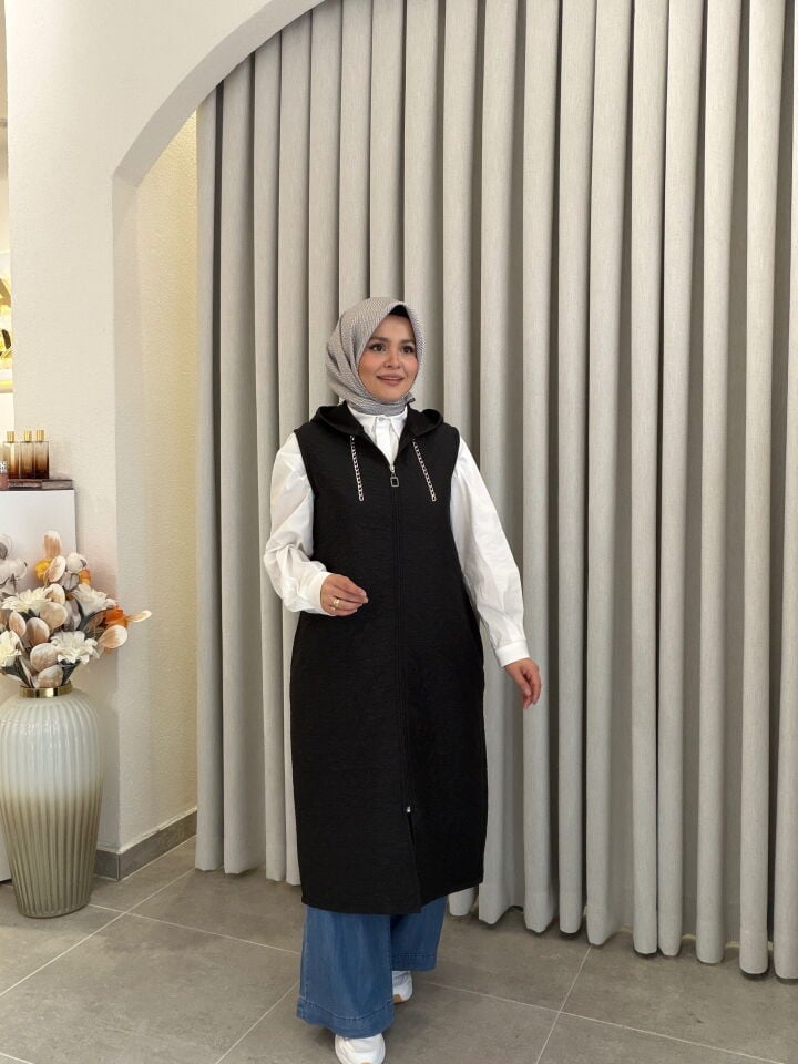KADO KAPİTONE YELEK SİYAH