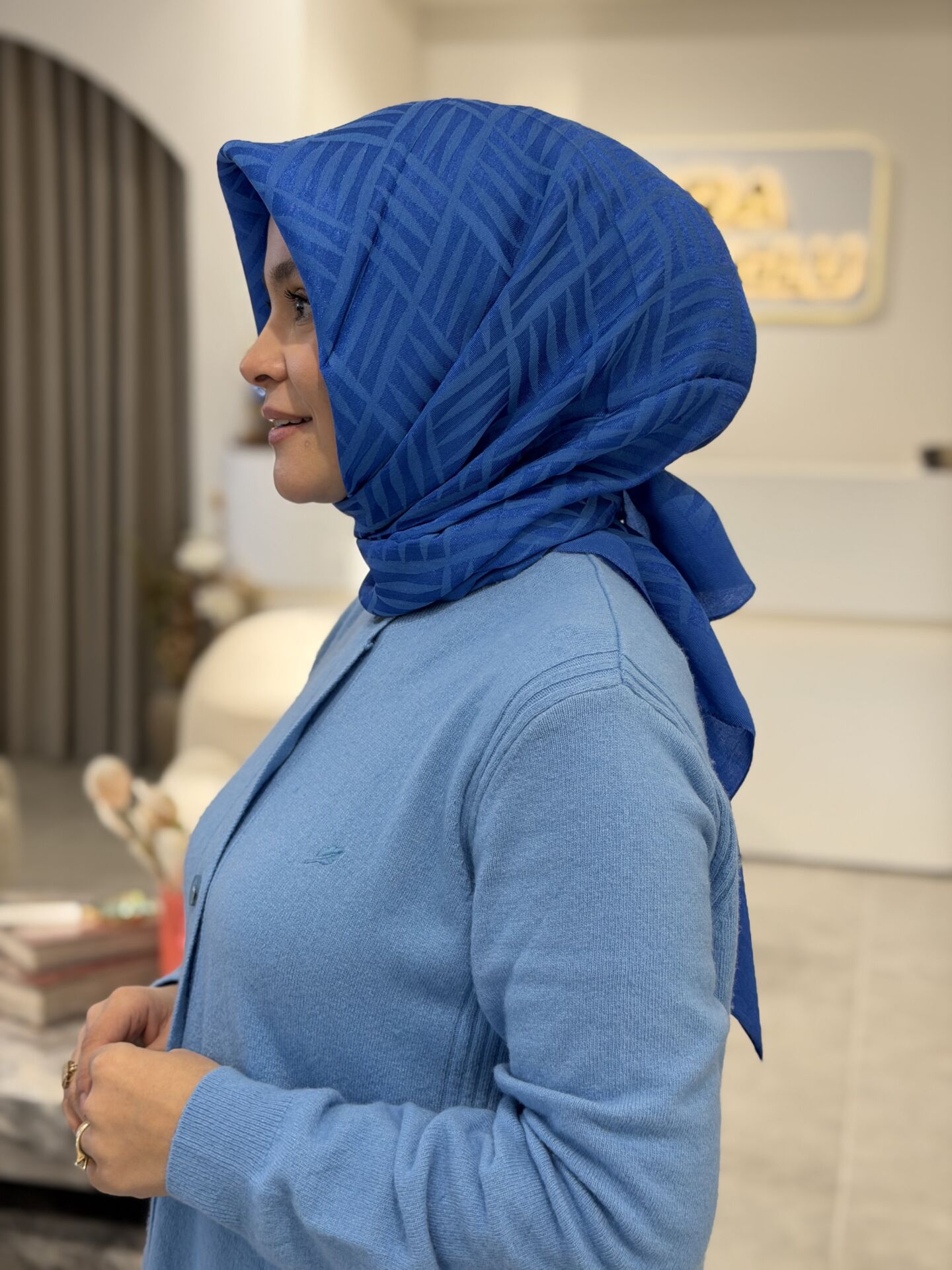 İMANNOOR İMAN KARE MAİA EŞARP BLUE