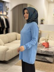 TIĞ TRİKO KAŞMİR TRİKO TUNİK MAVİ