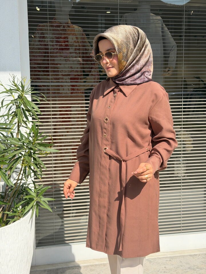 ARMİNE TREND KUŞ GÖZLÜ GÖMLEK CAMEL