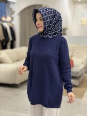 TIĞ TRİKO KAŞMİR TRİKO TUNİK LACİVERT
