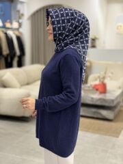 TIĞ TRİKO KAŞMİR TRİKO TUNİK LACİVERT