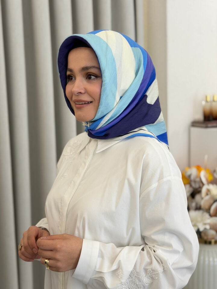 BENETTON VİSCON SIENA EŞARP MAVİ